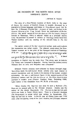 An Invasion of the North India After Harsha`s Death