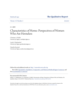Characteristics of Home: Perspectives of Women Who