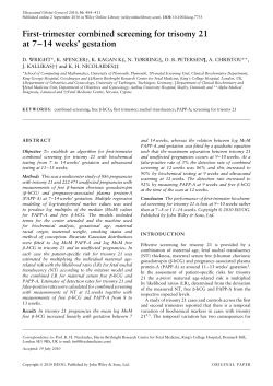First?trimester combined screening for trisomy 21 at 7?14 weeks