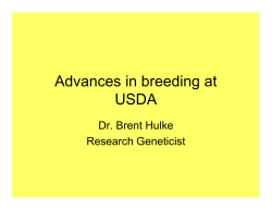 Advances in breeding at USDA - National Sunflower Association
