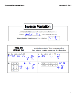 Direct and Inverse Variation