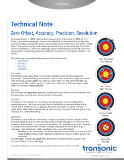 Accuracy, Precision, Reolution, Zero Offset: Clarification