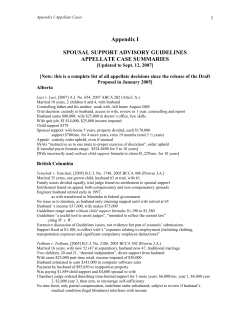 Appendix I SPOUSAL SUPPORT ADVISORY GUIDELINES