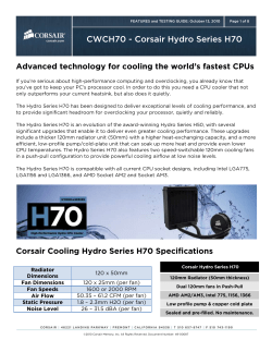 Advanced technology for cooling the world`s fastest CPUs