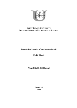 Dissolution kinetics of carbonates in soil Ph.D. Thesis Yosof
