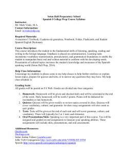 Seton Hall Preparatory School Spanish I College Prep Course
