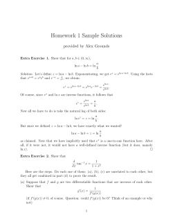 Homework 1 Sample Solutions