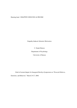 Empathy-Induced Altruistic Motivation C. Daniel Batson