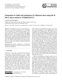 Estimation of width and inclination of a filament sheet using He II