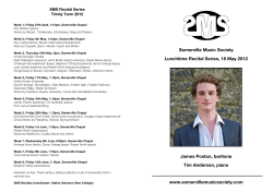 Programme - Somerville Music Society