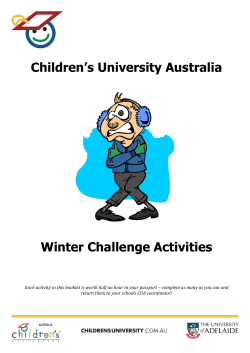 CUA Winter Challenge - Children`s University