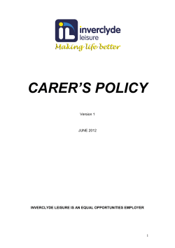 carer`s policy - Inverclyde Leisure