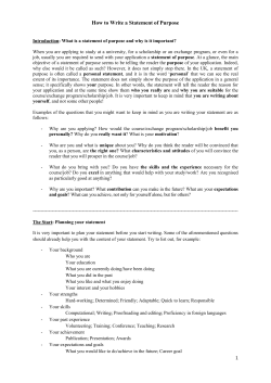 How to Write a Statement of Purpose