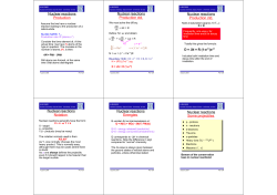 Nuclear reactions Production Nuclear reactions Production ctd
