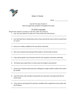 Week 11 Packet DL (Daily Language)