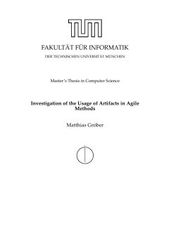 Investigation of the Usage of Artifacts in Agile Methods