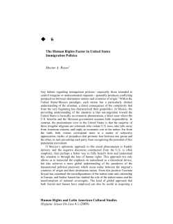 The Human Rights Factor in United States Immigration Policies