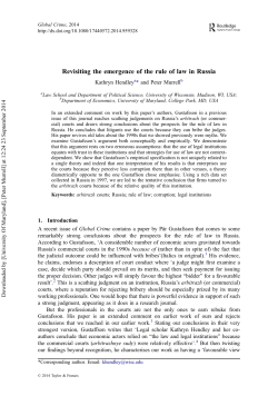 Revisiting the emergence of the rule of law in Russia