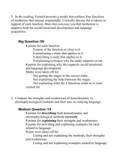5. In the reading, Fernald presents a model that outlines four