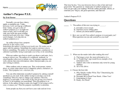 Author`s Purpose P.I.E. Questions