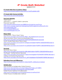 4th Grade Math Websites!