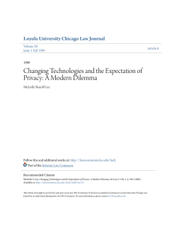 Changing Technologies and the Expectation of Privacy: A Modern