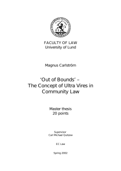 Out of Bounds - The Concept of Ultra Vires