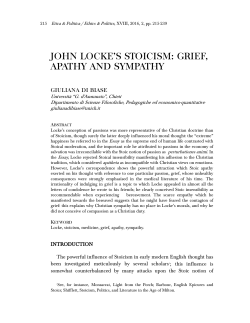 john locke`s stoicism: grief, apathy and sympathy