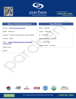 Barium Chloride Anhydrous Specifications