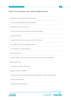 There is more to life than work - quotes divided