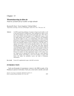 Chapter 15 Mountaineering in thin air
