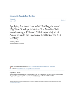 Applying Antitrust Law to NCAA Regulation of "Big Time" College