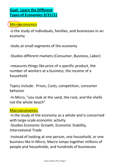 Chapter 1 Types of Econ 9-21-11