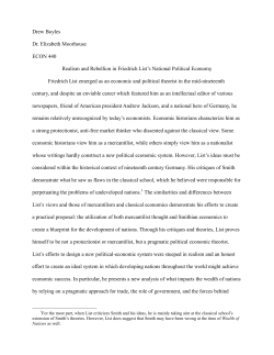 Econ 440: "Realism and Rebellion in Friedrich List`s National