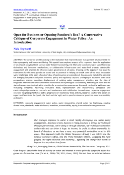 Open for Business or Opening Pandora`s Box?