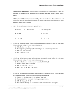 Inverses, Converses, Contrapositives