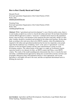 How to Best Classify Rural and Urban?