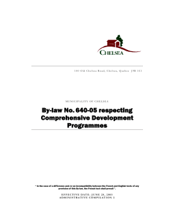 By-law No.640-05 respecting Comprehensive Development