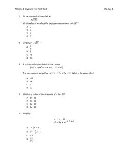 Alg 1 Keystone Module 1 Post-Test