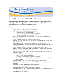 Helpful Hints For Parents - Turner Syndrome Society of Canada