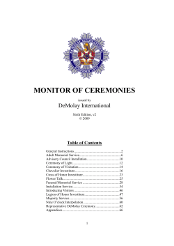 Monitor of Ceremonies