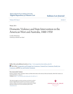 Domestic Violence and State Intervention in the American West and