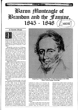 Baron Monteagle of Brandon and the famine, 1845