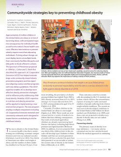 Communitywide strategies key to preventing childhood obesity