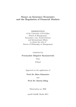 Essays on Insurance Economics and the Regulation of Financial