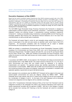 GCF - EBRD Egypt RE Financing Framework