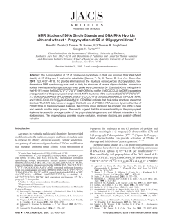 NMR Studies of DNA Single Strands and DNA:RNA Hybrids with