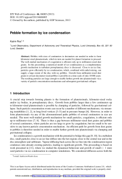 Pebble formation by ice condensation