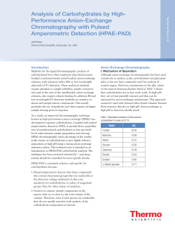 Analysis of Carbohydrates by High-Performance Anion