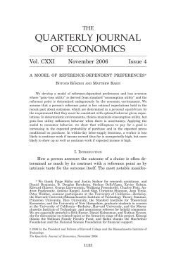 A Model of Reference-Dependent Preferences